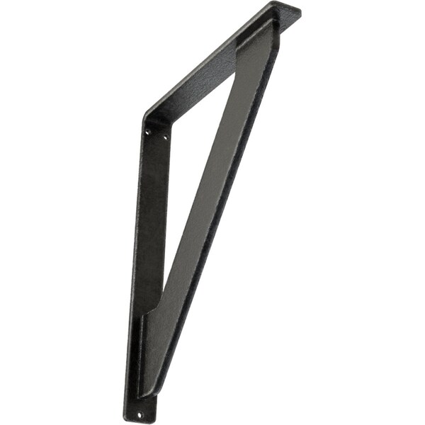 Ekena Millwork Traditional Wrought Iron Bracket, (Single center brace), Antiqued Pewter 1 1/2"W x 7 1/2"D x 10"H BKTM01X07X10STRAPW - main